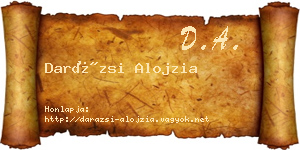 Darázsi Alojzia névjegykártya